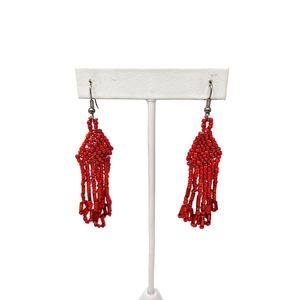 Seed Bead Dangle Earrings Boho Festival